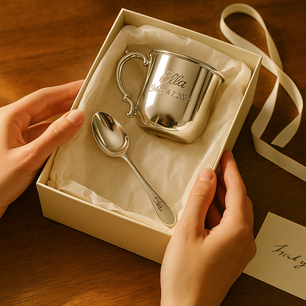 Sterling Silver Baby Cup & Spoon Set