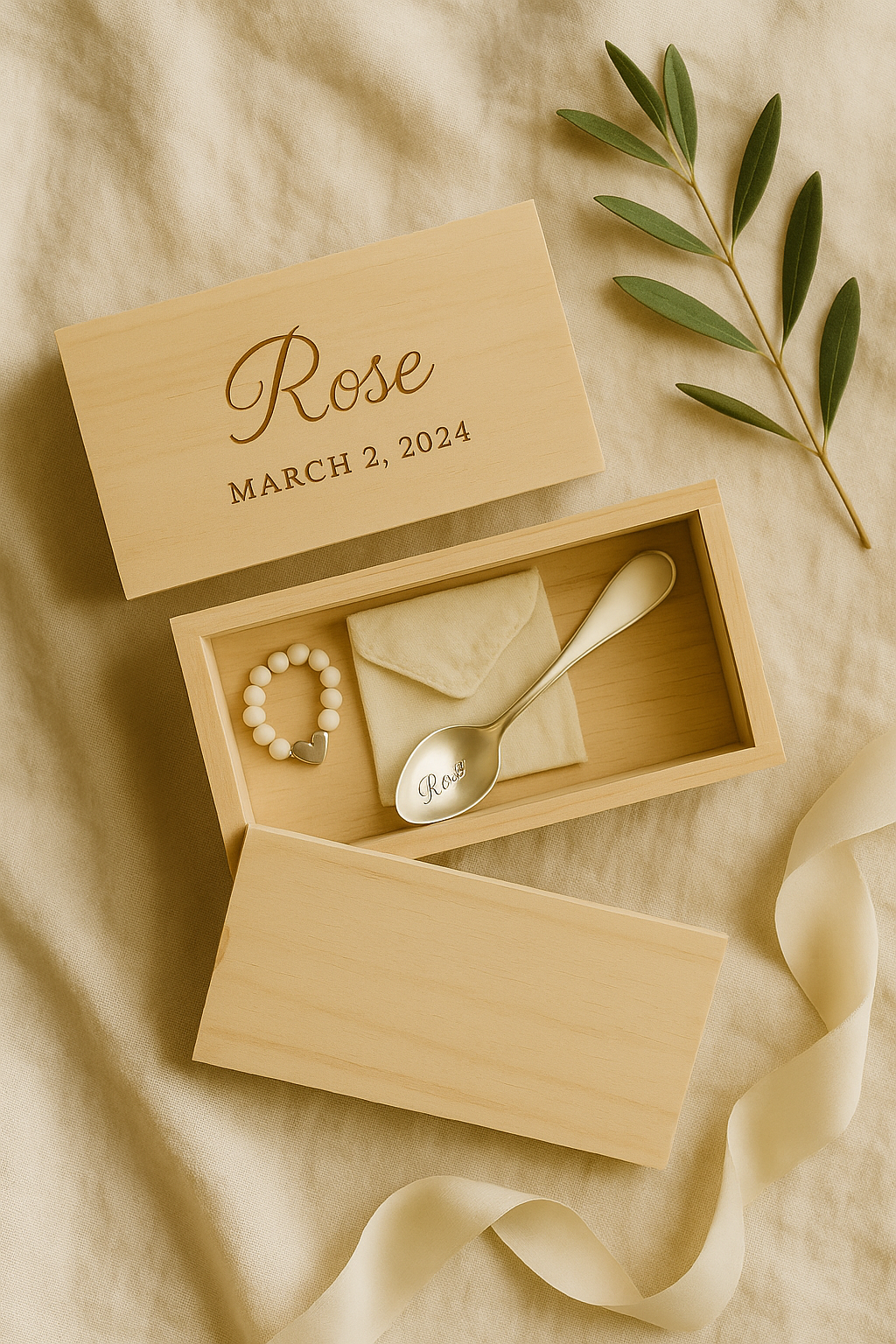 Engraved Wooden Baby Keepsake Box