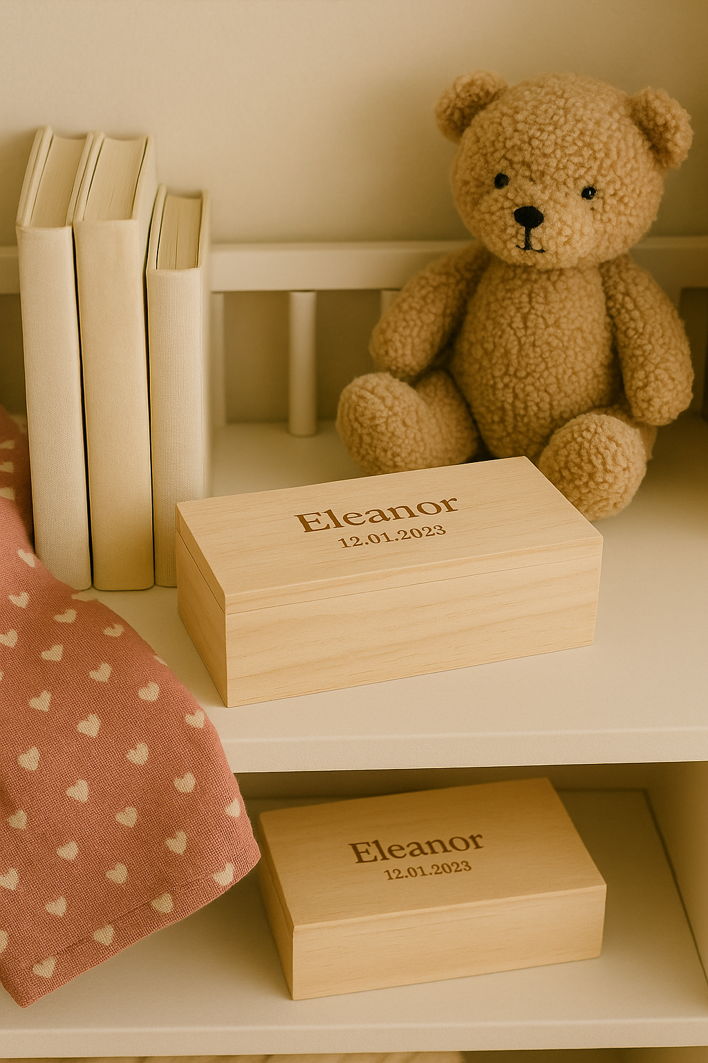 Engraved Wooden Baby Keepsake Box