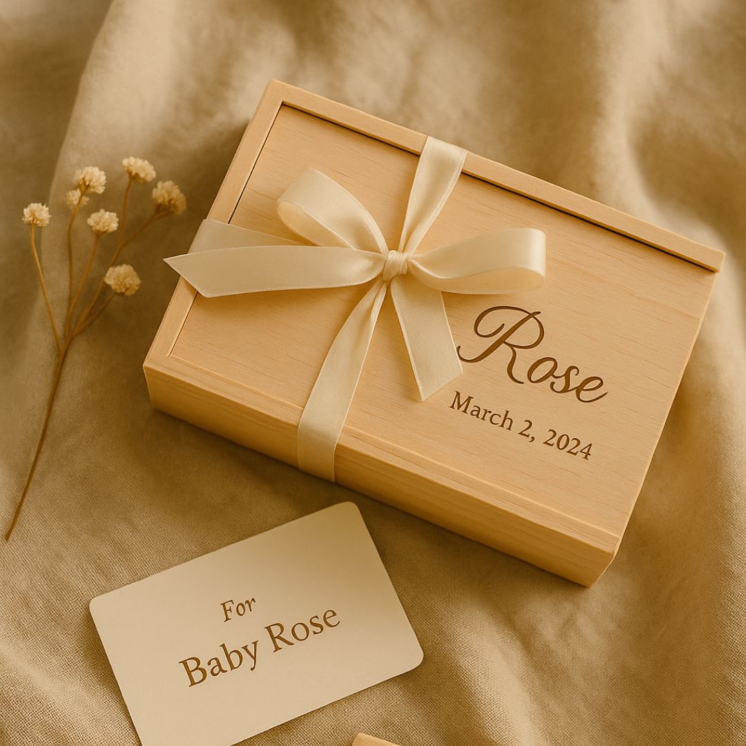 Engraved Wooden Wedding Vows & Ring Keepsake Box