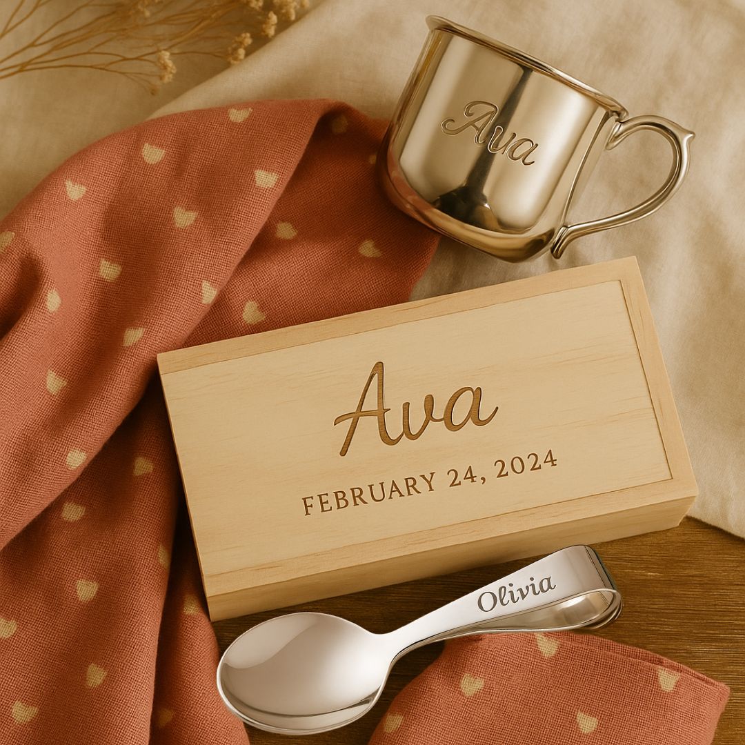 Engraved Wooden Baby Keepsake Box