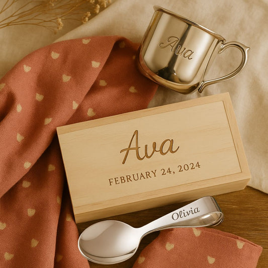 Engraved Wooden Baby Keepsake Box