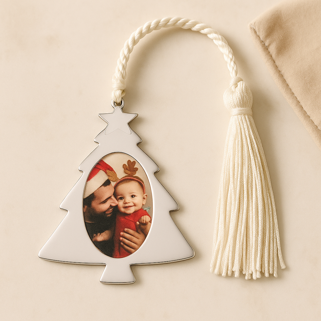 Luxury Sterling Silver Photo Ornament