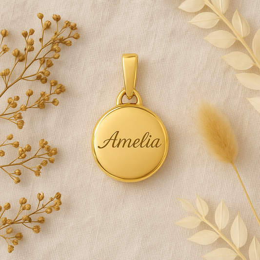 Personalized 14k Gold Round Locket