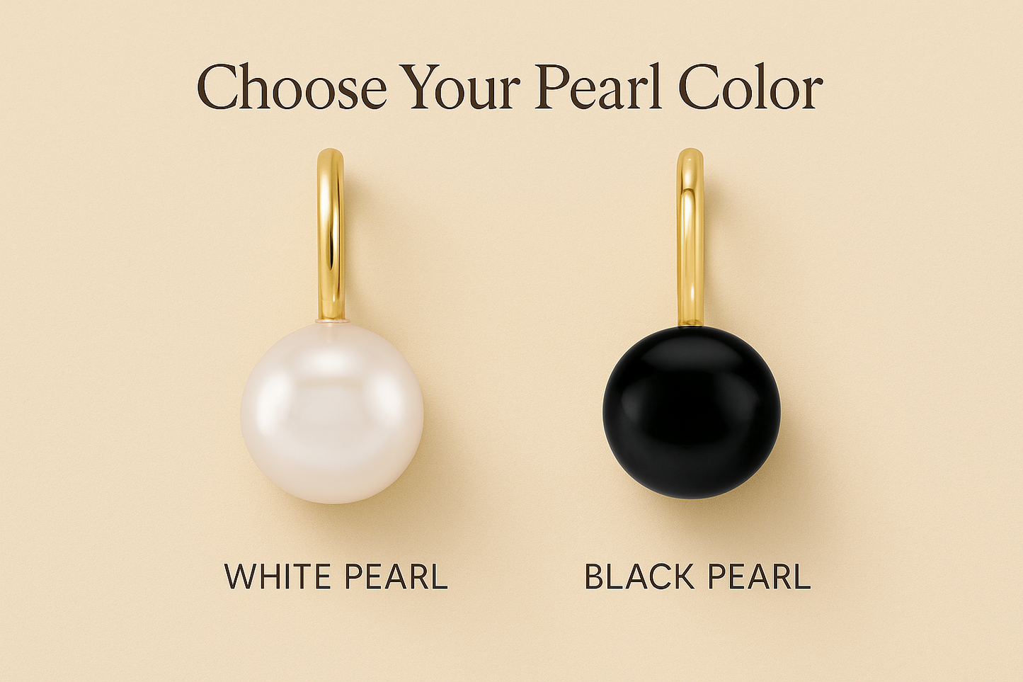 14K Gold Pearl Charm Necklace – White or Black Akoya