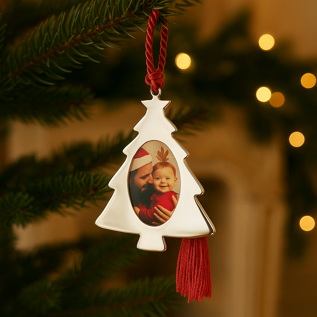 Luxury Sterling Silver Photo Ornament