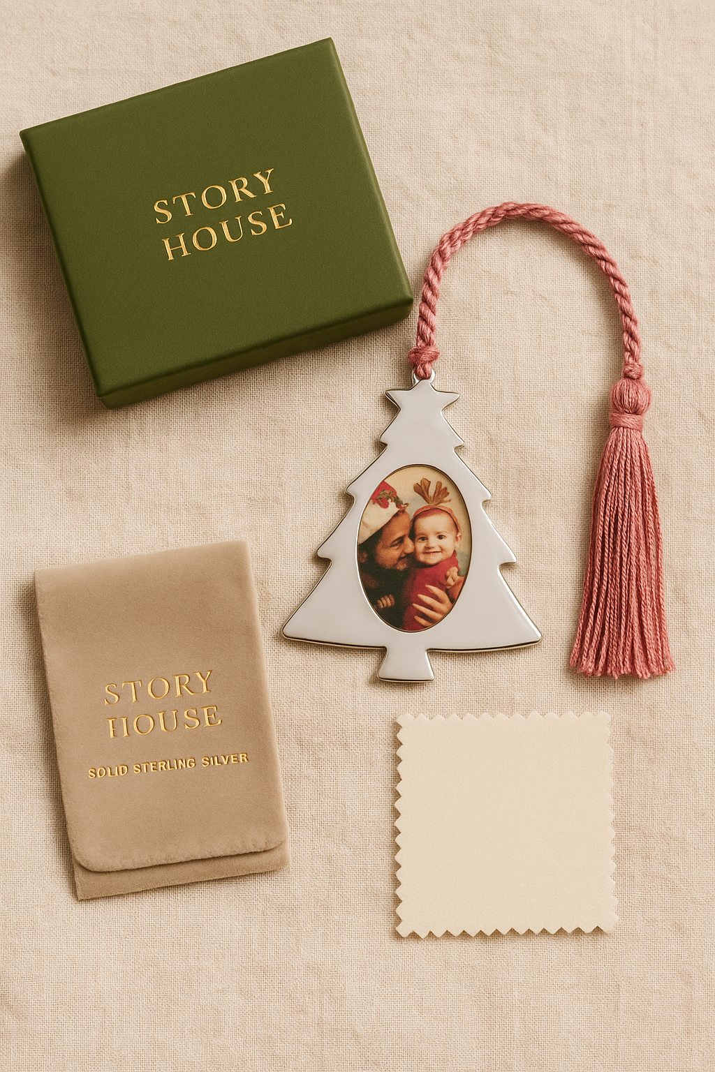 Luxury Sterling Silver Photo Ornament