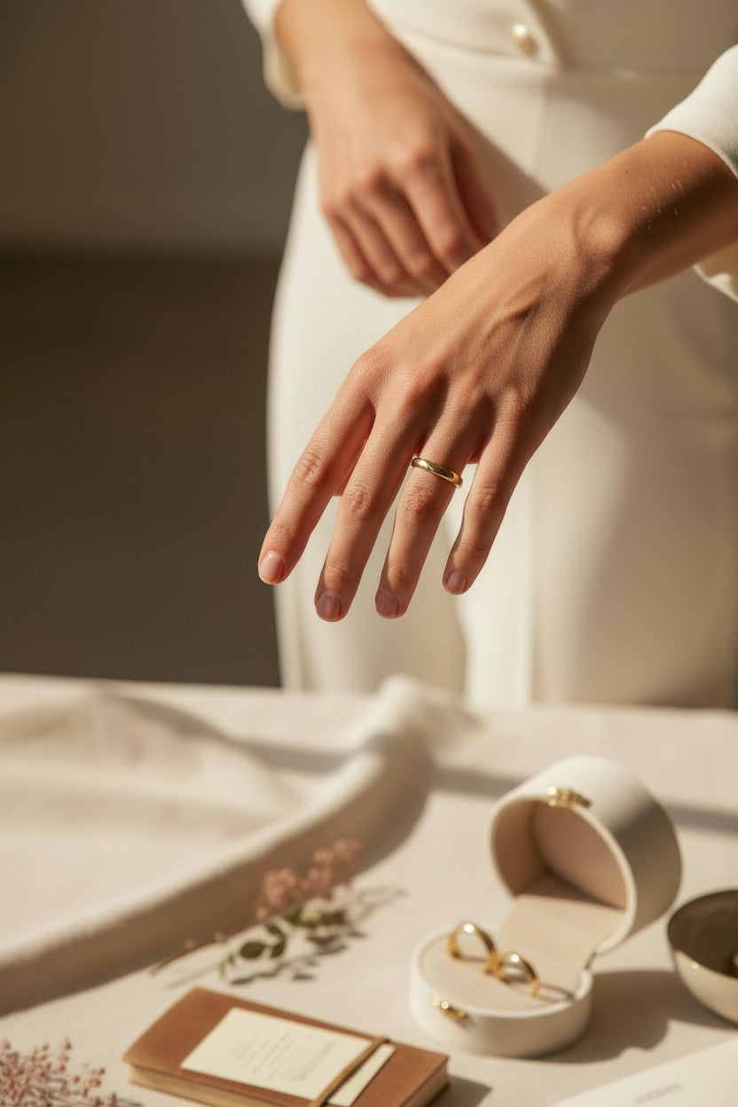 14K gold wedding band