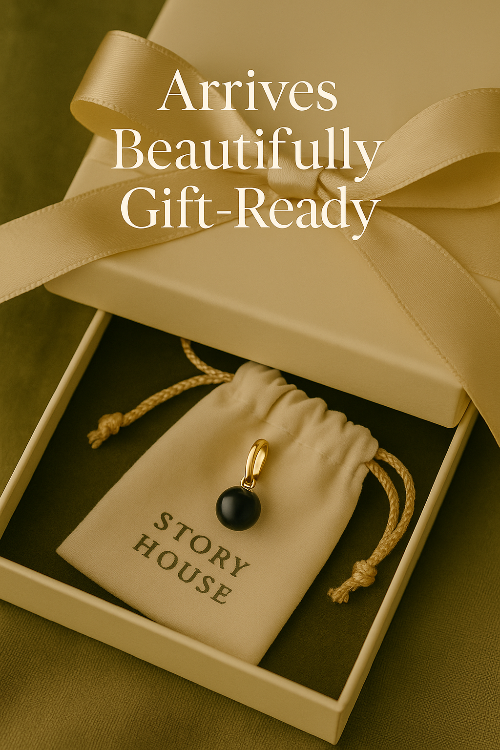 14K Gold Pearl Charm Necklace – White or Black Akoya