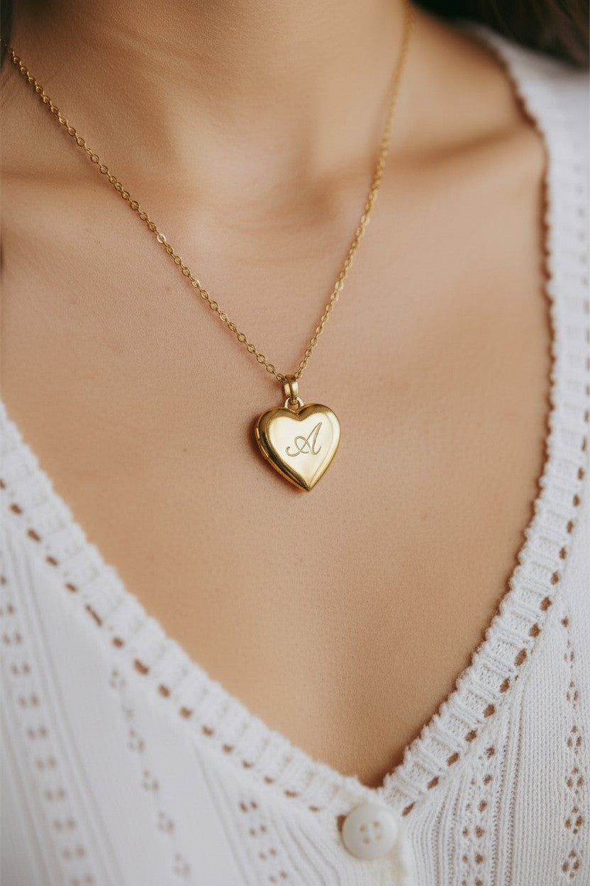 Personalized 14k Gold Heart Locket