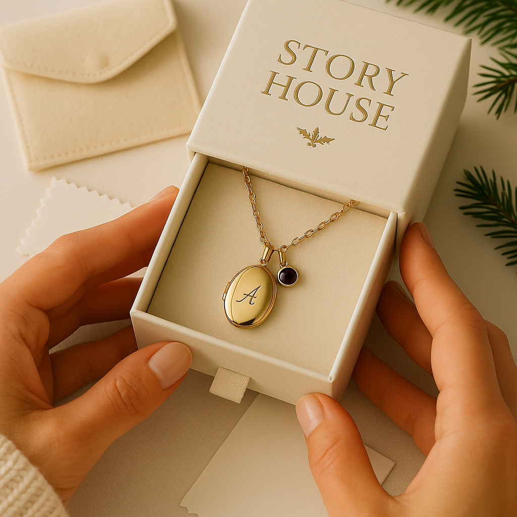 Personalized 14k Gold Oval Locket