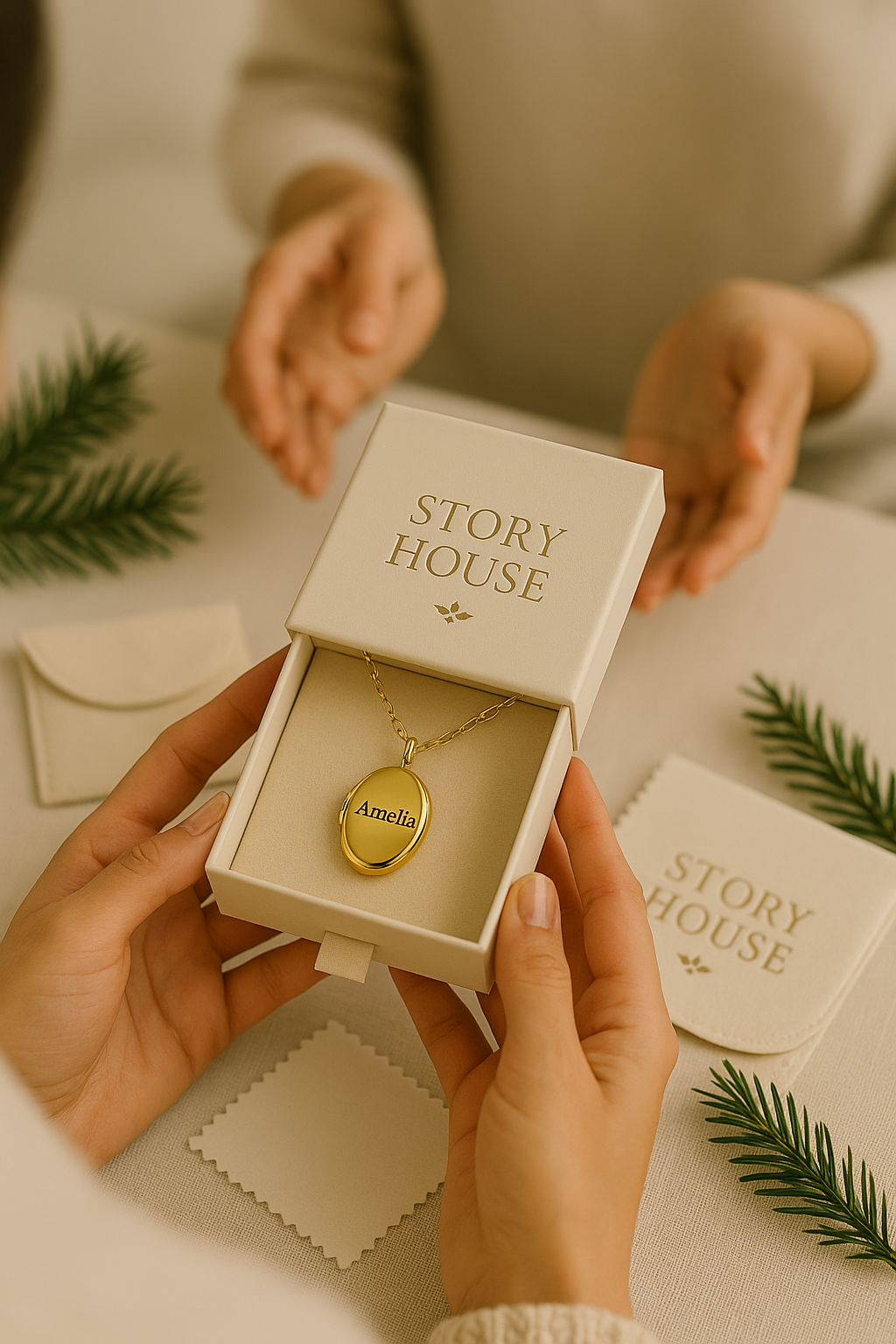 Personalized 14k Gold Oval Locket