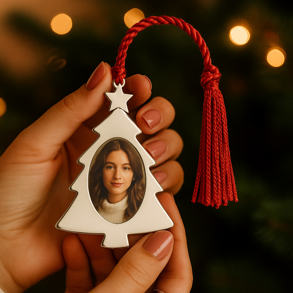 Luxury Sterling Silver Photo Ornament