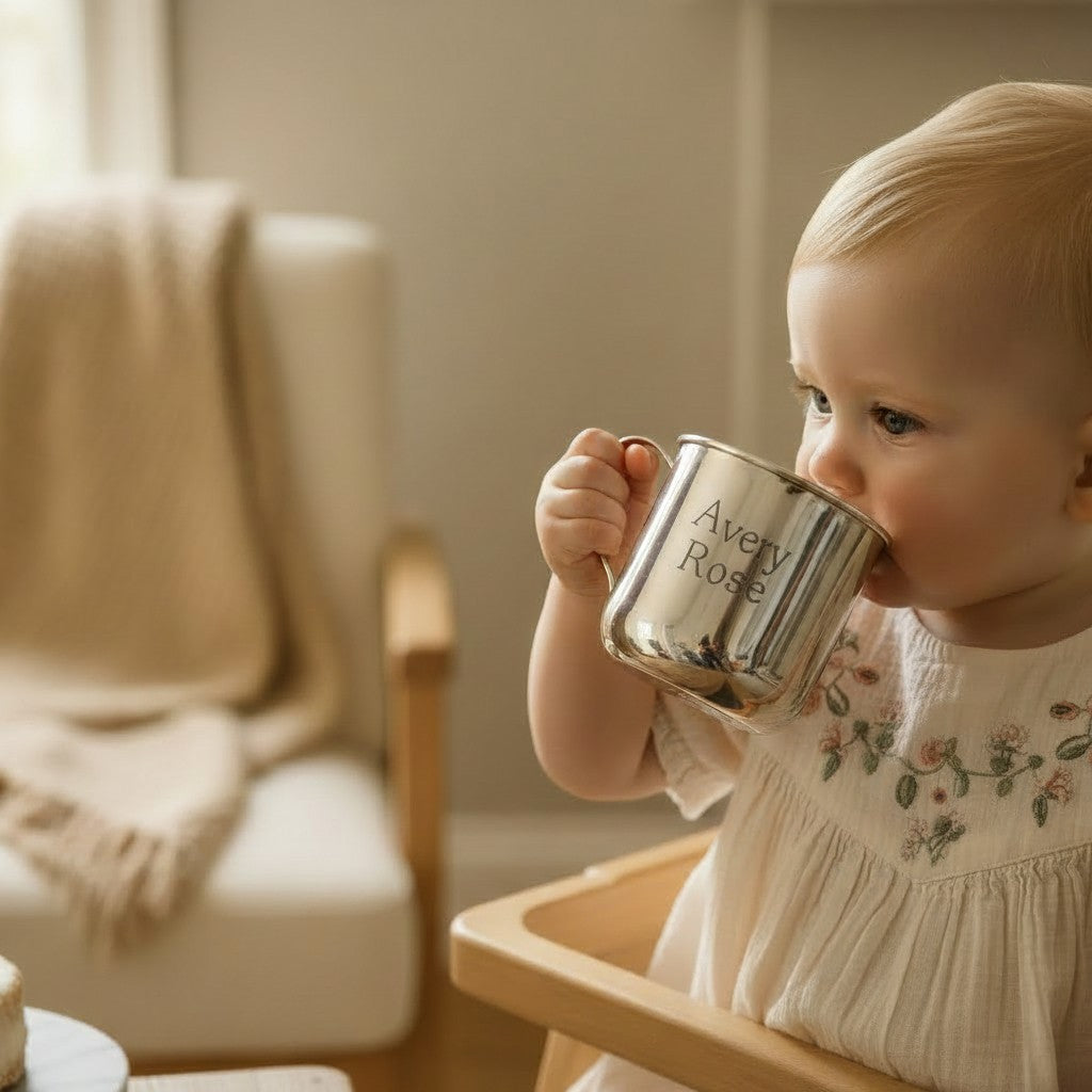 Engraved Silver Baby Cup