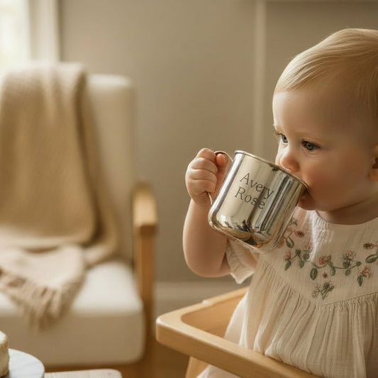 Engraved Silver Baby Cup