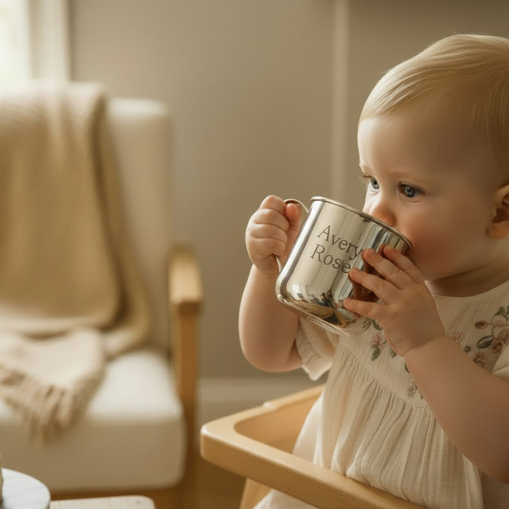Engraved Silver Baby Cup