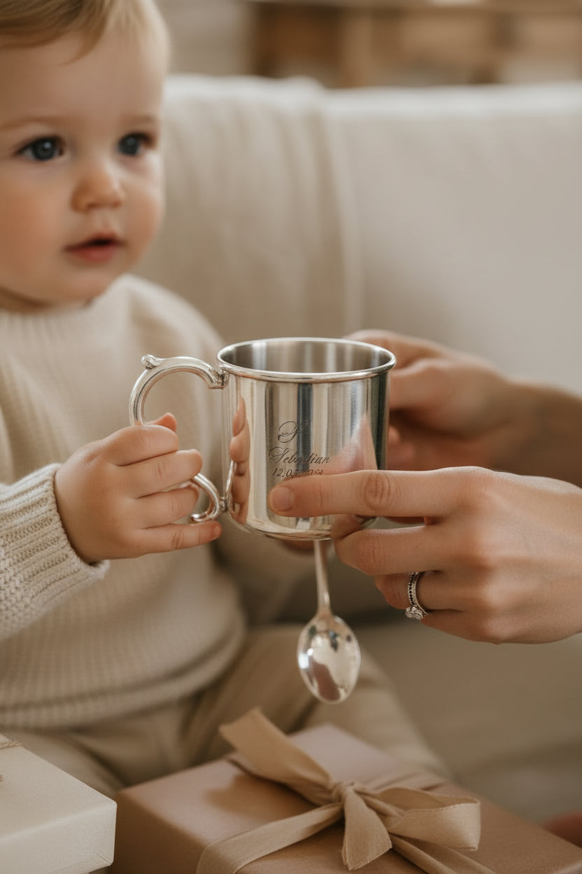 Sterling Silver Baby Cup & Spoon Set